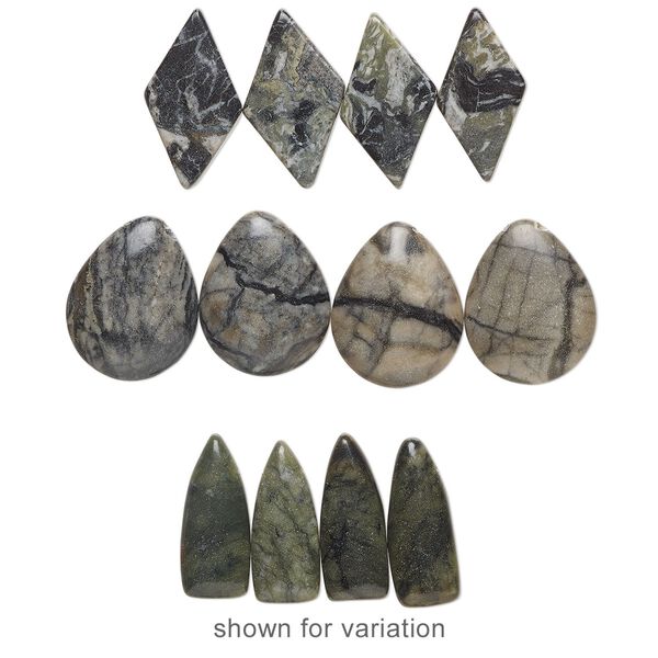 Onyx marble / multi-gemstone / glass 3pkg3-5, mixed shape drop mix 16x12mm-40x25mm image number 2