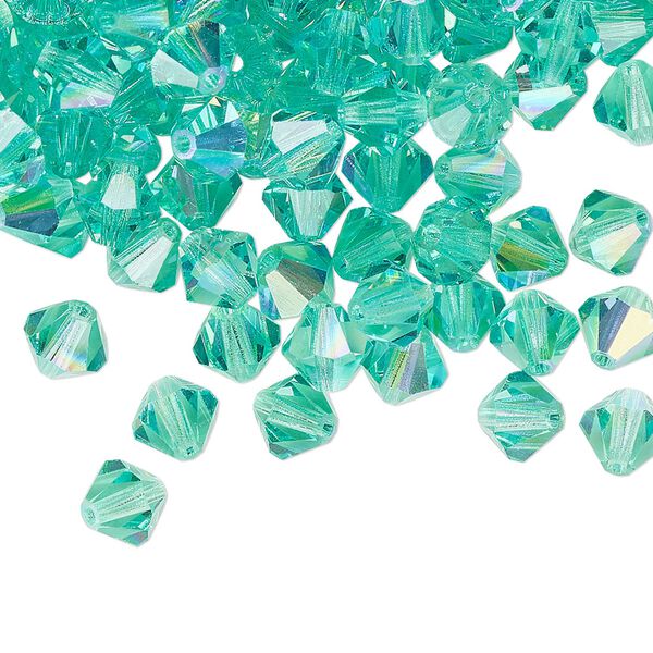 Bead 288pk Caribbean Sea AB, Preciosa Czech crystal 6mm bicone image number 0