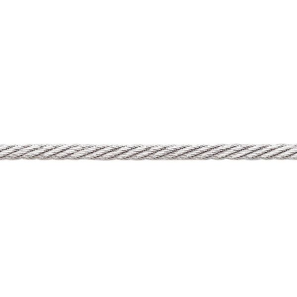 Beading wire, Accu-Flex® twisted cable wire, imitation rhodium-plated stainless steel, 343 strand, 0.09-inch (2.3mm) diameter. Sold per 20-inch strand. image number 0