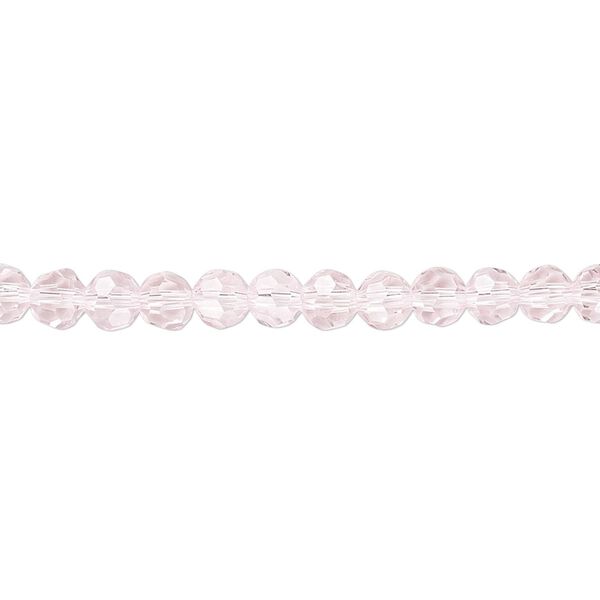 Bead 1pk 32 facets transparent pink, Celestial Crystal® 4mm round 15.5-16 inch image number 0