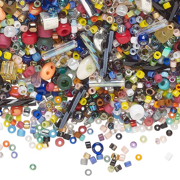 Seed bead mix, Matsuno®, Miyuki, Preciosa, glass, pkg/100g, round, mixed mixed colors. image number 0