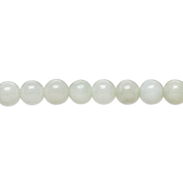 Jadeite 1pkg1, hand-cut round bead natural 15.5-16 inch 6mm image number 0