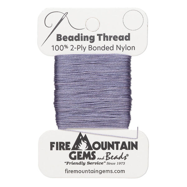 Thread, nylon, lilac, size AA. Sold per 50-yard card. image number 0