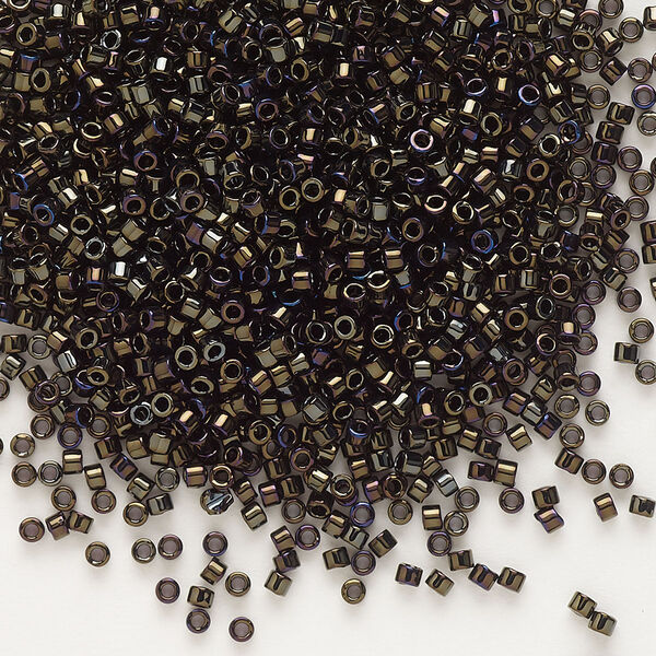 Seed bead, Delica®, glass, pkg/50g, #11 round, opaque metallic iris brown (DB-0007). image number 0
