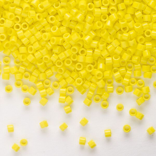 Seed bead, Delica®, glass, pkg/50g, #10 round, opaque yellow (DBM-0721). image number 0