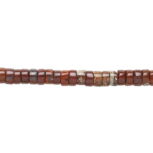 Brecciated jasper 1pkg1, heishi bead natural 15.5-16 inch 4x2mm image number 0