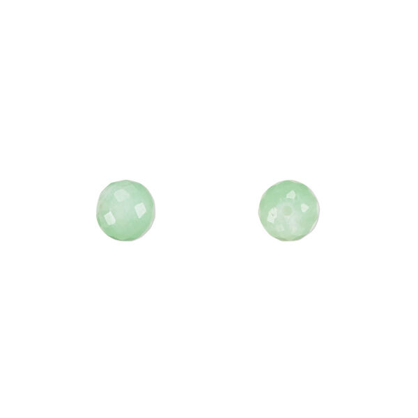 Chrysoprase 1pkg2, hand-cut half-drilled faceted round bead natural 6mm image number 0