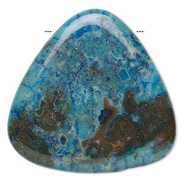 Crazy lace agate 1pkg2, top-drilled triangle focal B- grade, light to dark 40mm image number 0