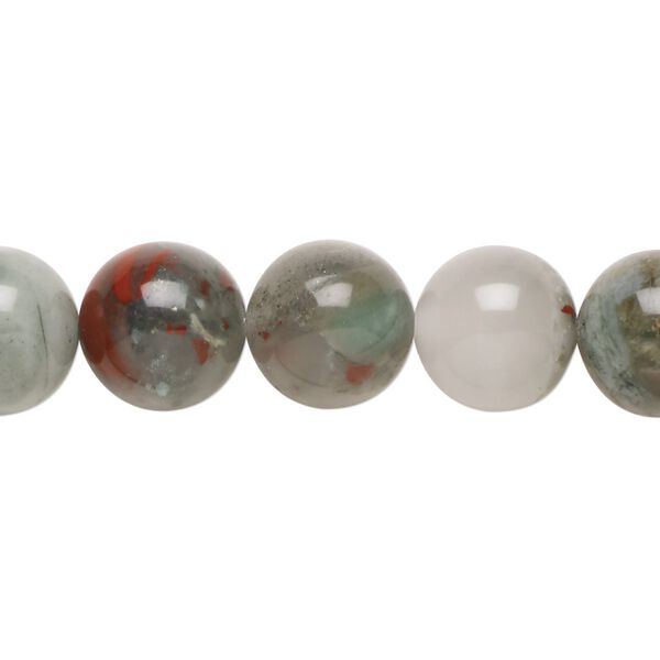 African bloodstone 1pkg1, round bead natural 15.5-16 inch 12mm image number 0