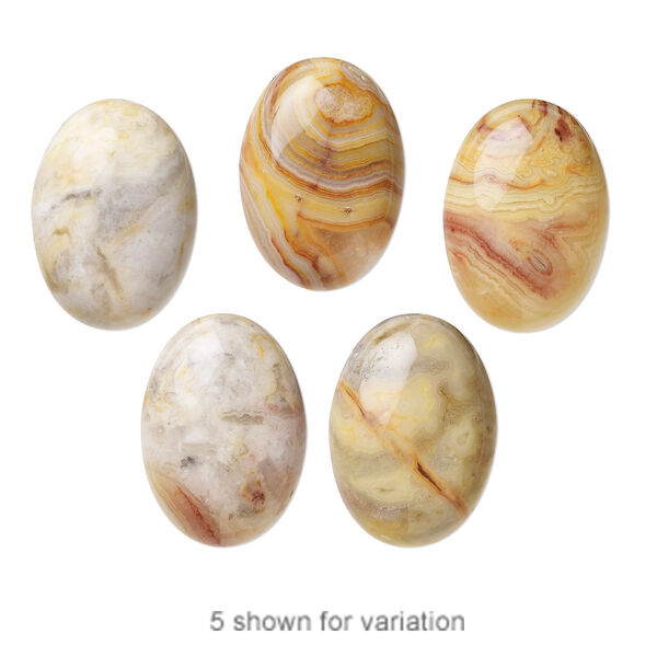 Crazy lace agate 1pkg1, calibrated oval cab natural 25x18mm image number 0