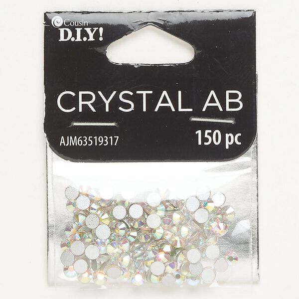 Flat back, glass, pkg/150, opaque clear AB, 3-3.2mm round, SS12. image number 0