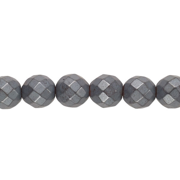 Hemalyke™ 1pkg1, matte faceted round bead 15.5-16 inch 8mm image number 0