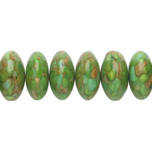 Mosaic "turquoise" (magnesite) 1pkg1, rondelle bead 15.5-16 inch 12x6mm-14x8mm image number 0