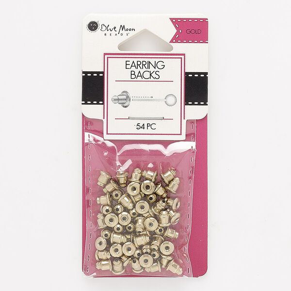 Earnut 1pkg54 "pewter" (zinc-based alloy), 6x5mm barrel, gold-finished image number 0