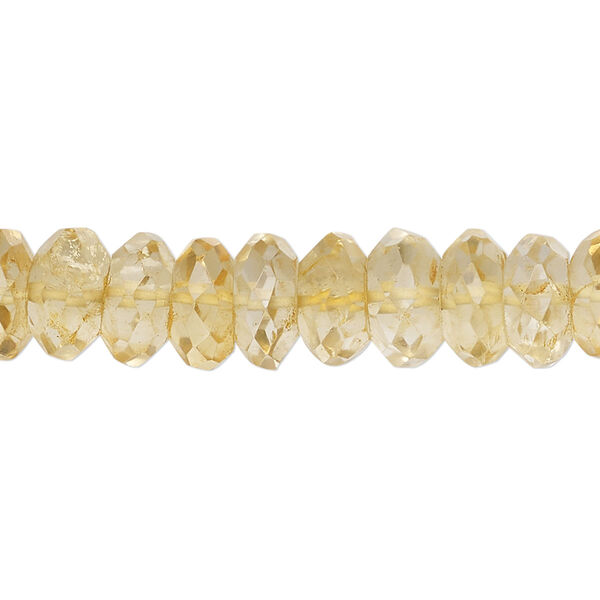 Citrine 1pkg1, hand-cut micro-faceted rondelle bead 14 inch 10x3mm-11x7mm image number 0