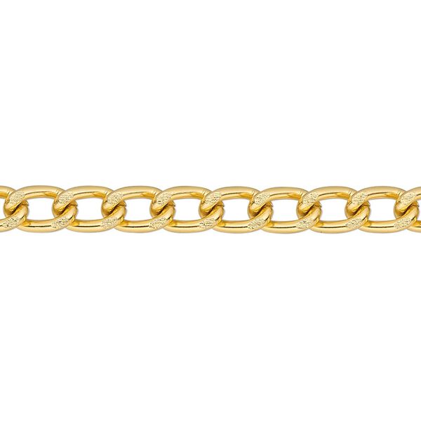 Chain, anodized aluminum, gold, 5mm drawn curb. Sold per pkg of 25 feet. image number 0