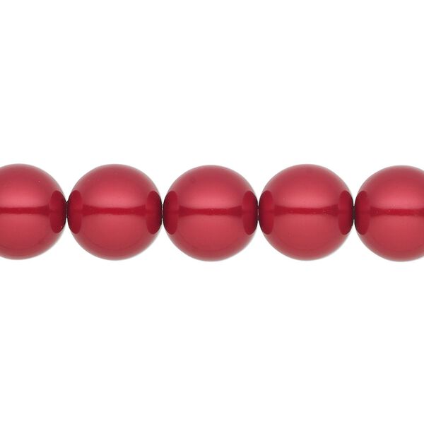 Pearl 10pk red, Preciosa Czech crystal 10mm round image number 0