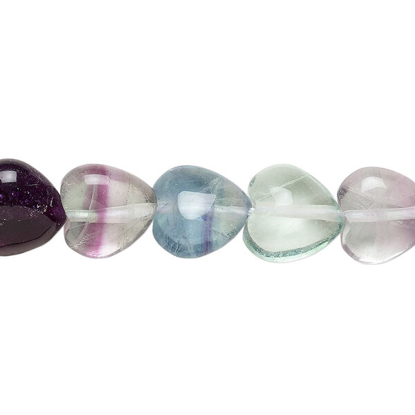 Rainbow fluorite 1pkg1, heart bead natural A grade, 15.5-16 inch 10mm image number 0