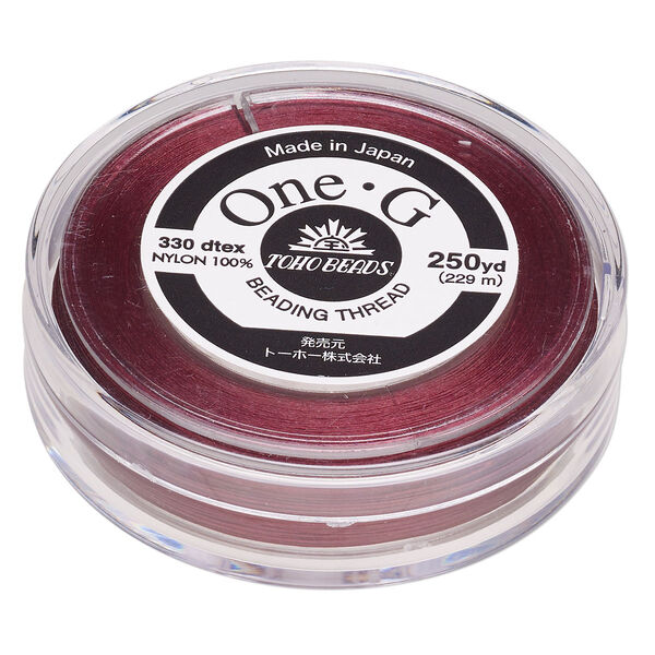 Thread, One-G™, nylon, pkg/250 yards, burgundy, size 0. image number 0