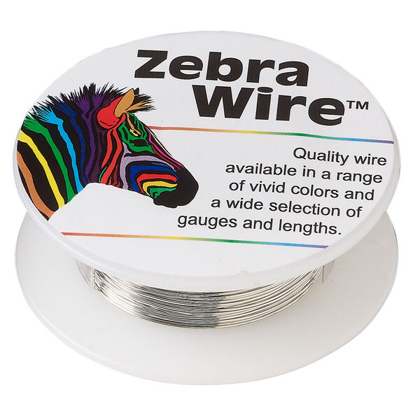 Wire, Zebra Wire™, tinned copper, silver color, round, 26 gauge. Sold per 30-yard spool. image number 0