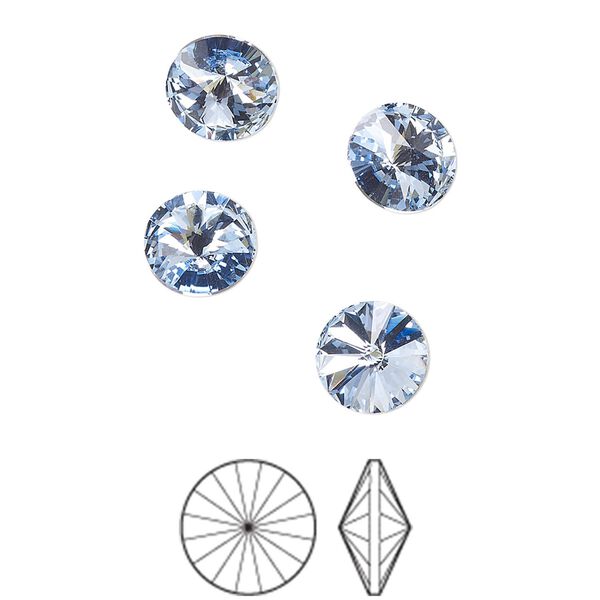 Chaton 144pk light sapphire foil back, Preciosa MAXIMA Czech crystal rhinestone 8.16-8.41mm rivoli SS39 image number 0