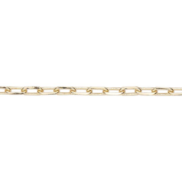 Chain, gold-finished brass, 3mm paperclip. Sold per pkg of 5 feet. image number 0