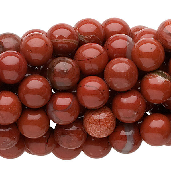 Red jasper 1pkg10, round bead natural 15.5-16 inch 8mm image number 0