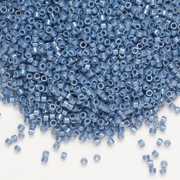 Seed bead, Delica®, glass, pkg/250g, #11 round, opaque glazed luster blueberry (DB-0267-1). image number 0