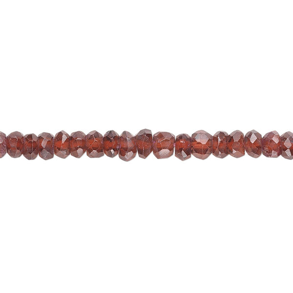 Garnet 1pkg1, hand-cut faceted rondelle bead B- grade, 15.5-16 inch 4x3mm image number 0