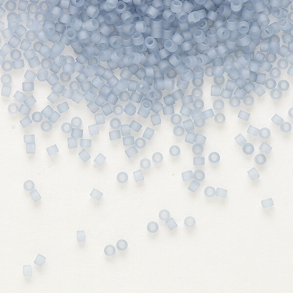 Seed bead, Delica®, glass, pkg/50g, #11 round, translucent matte glazed luster shadow grey (DB-0381). image number 0