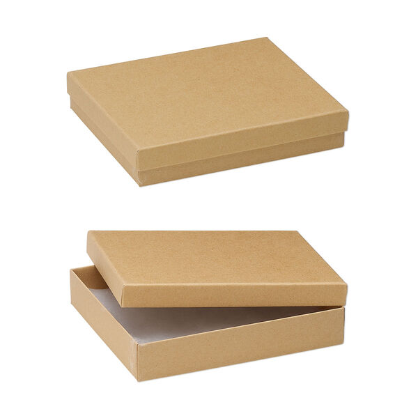 Box, kraft paper, "cotton"-filled, 6-1/8 x 5-1/8 x 1-1/8 inch rectangle. Sold per pkg of 10. image number 0