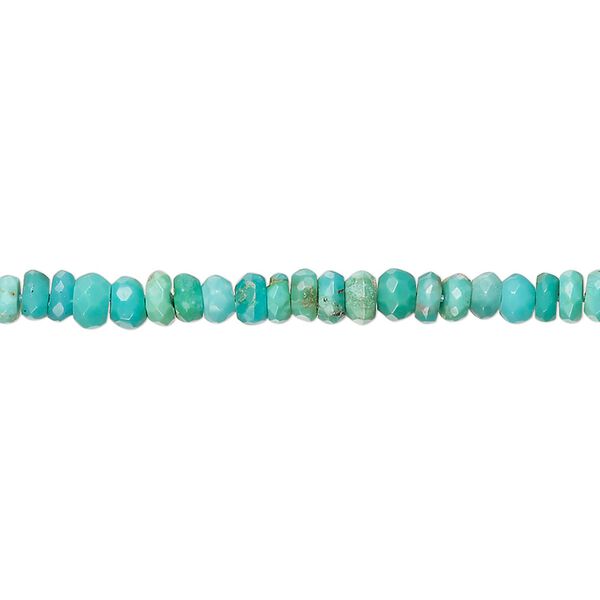 Turquoise 1pkg1, faceted rondelle bead 13 inch 4x2mm-4x3mm image number 0