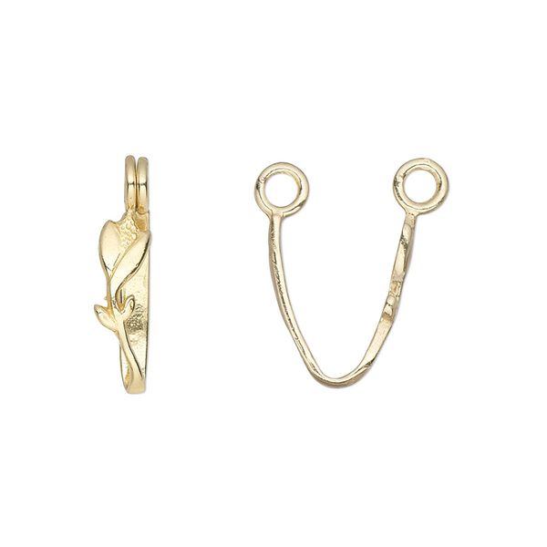 Bail, JBB Findings, donut, brass, 14.5x4mm tulip with 13mm grip. Sold per pkg of 2. image number 0