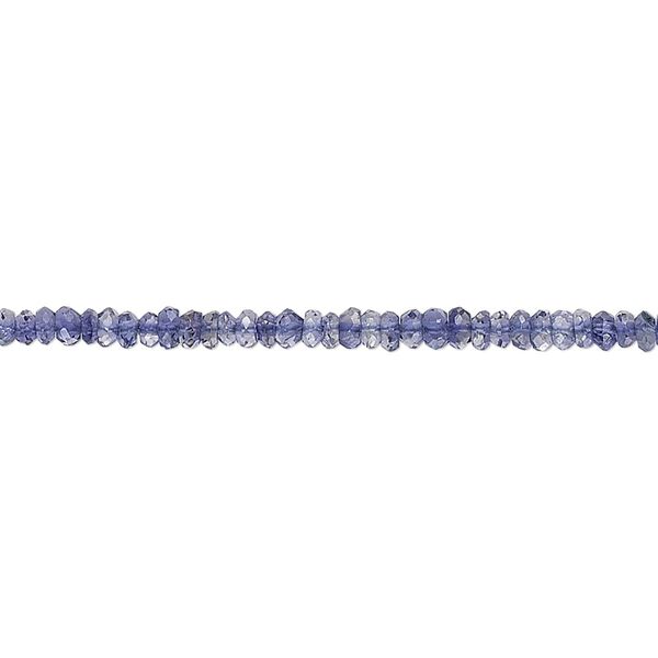 Iolite 1pkg1, hand-cut faceted rondelle bead 15.5-16 inch 3x1mm-4x2mm image number 0