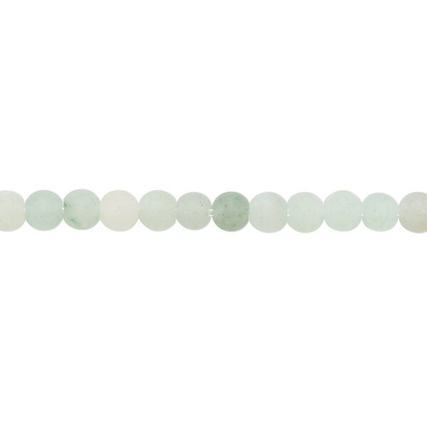 Green aventurine 1pkg1, matte round bead natural 8 inch 4mm image number 0