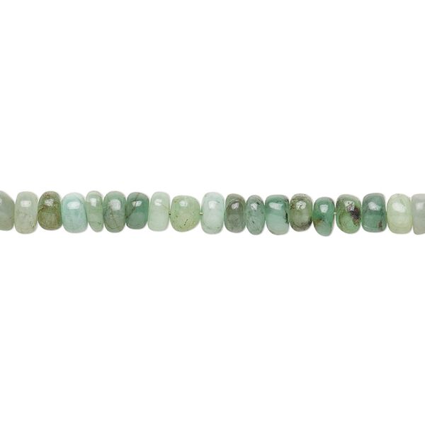 Emerald 1pkg1, hand-cut rondelle bead 13 inch 3x2mm-4x3mm image number 0