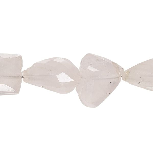 Rose quartz 1pkg1, hand-faceted nugget bead natural 7 inch medium image number 0