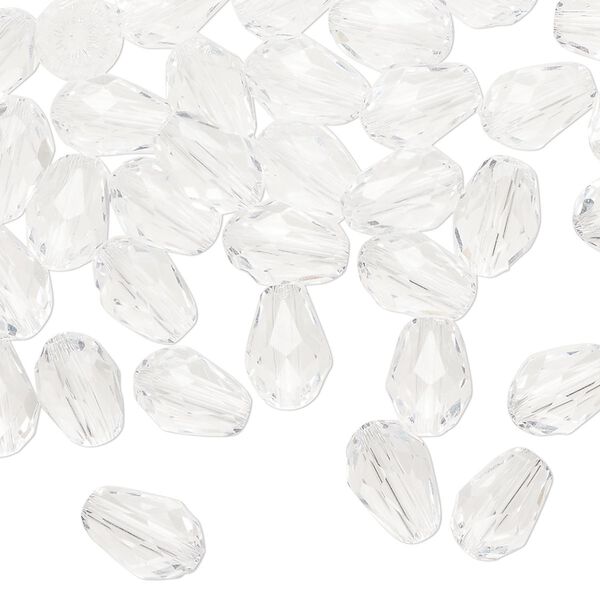 Bead Celestial Crystal® 1pkg60, 8x6mm teardrop / 66 facets, clear image number 0