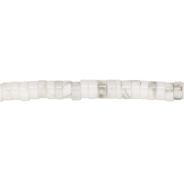 Howlite 1pkg1, heishi bead natural 15.5-16 inch 4x2mm image number 0