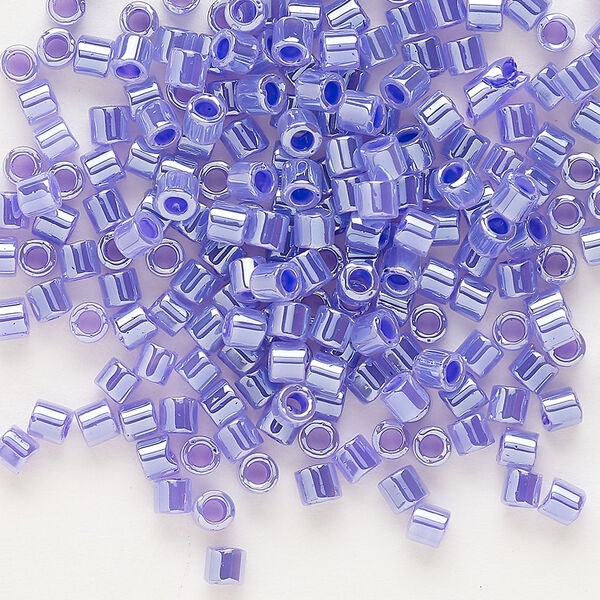 Seed bead, Delica®, glass, pkg/250g, #8 round, opaque inside dyed color luster purple (DBL-0249). image number 0