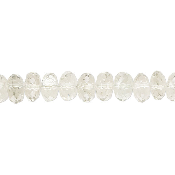 Green quartz 1pkg1, hand-cut faceted rondelle bead 8 inch 7x3mm-7x5mm image number 0