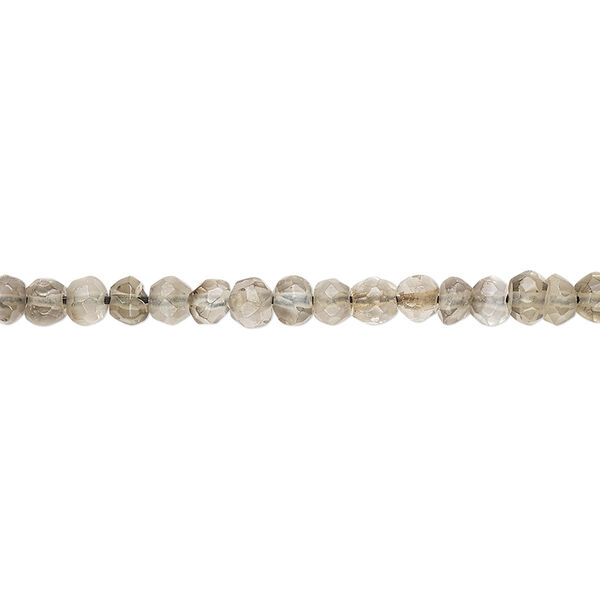 Smoky quartz 1pkg1, hand-cut faceted rondelle bead 12 inch 3x2mm-4x3mm image number 0