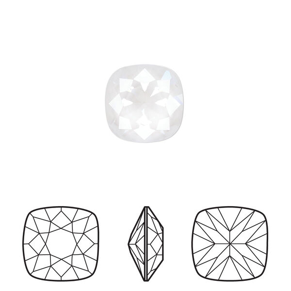 Fancy stone 1pk crystal electric white ignite LacquerPRO, Crystal Passions® 12mm cushion 4470 image number 0