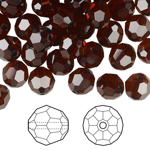 Bead 288pk smoked amber, Swarovski® 8mm round 5000 image number 0