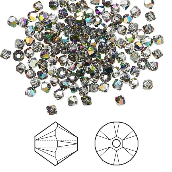 Bead 144pk crystal vitrail medium, Crystal Passions® 3mm bicone 5328 image number 0