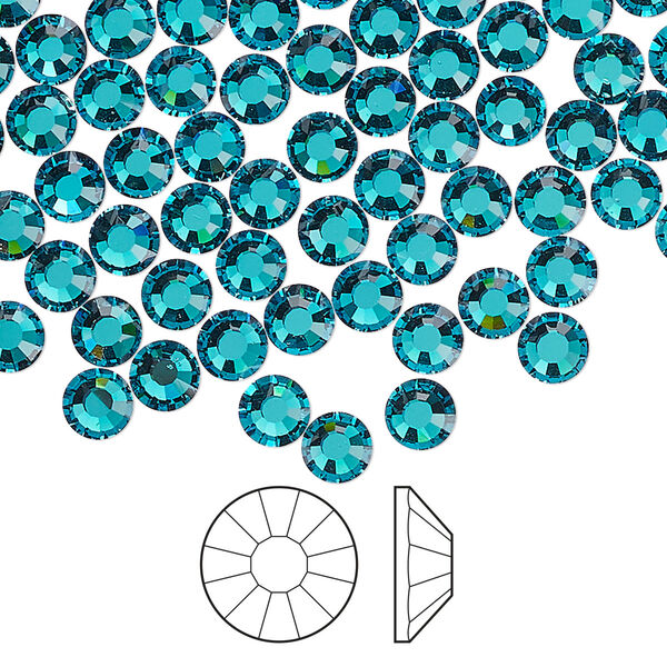 Flat back 1440pk blue zircon foil back, Preciosa Viva 12® Czech crystal rhinestone 4.6-4.8mm chaton rose round SS20 image number 0