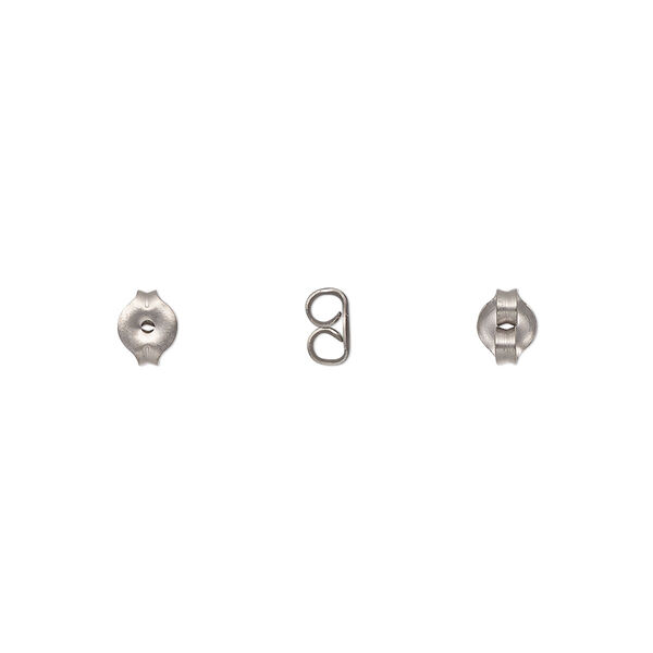 Earnut, titanium, 5x4mm round. Sold per pkg of 50 pairs. image number 0