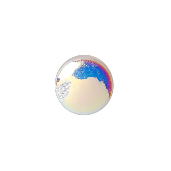 Druzy agate 1pkg1, hand-cut non-calibrated dichroic round cab 15mm image number 0