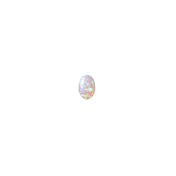 Cabochon, "opal" (silica and epoxy) (man-made), pink, 6x4mm calibrated oval. Sold per pkg of 2. image number 0