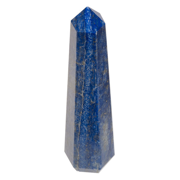 Lapis lazuli 1pkg1, hand-cut 6-sided point tower gift natural C grade, 3.5x0.75 to 4x1 inch image number 0